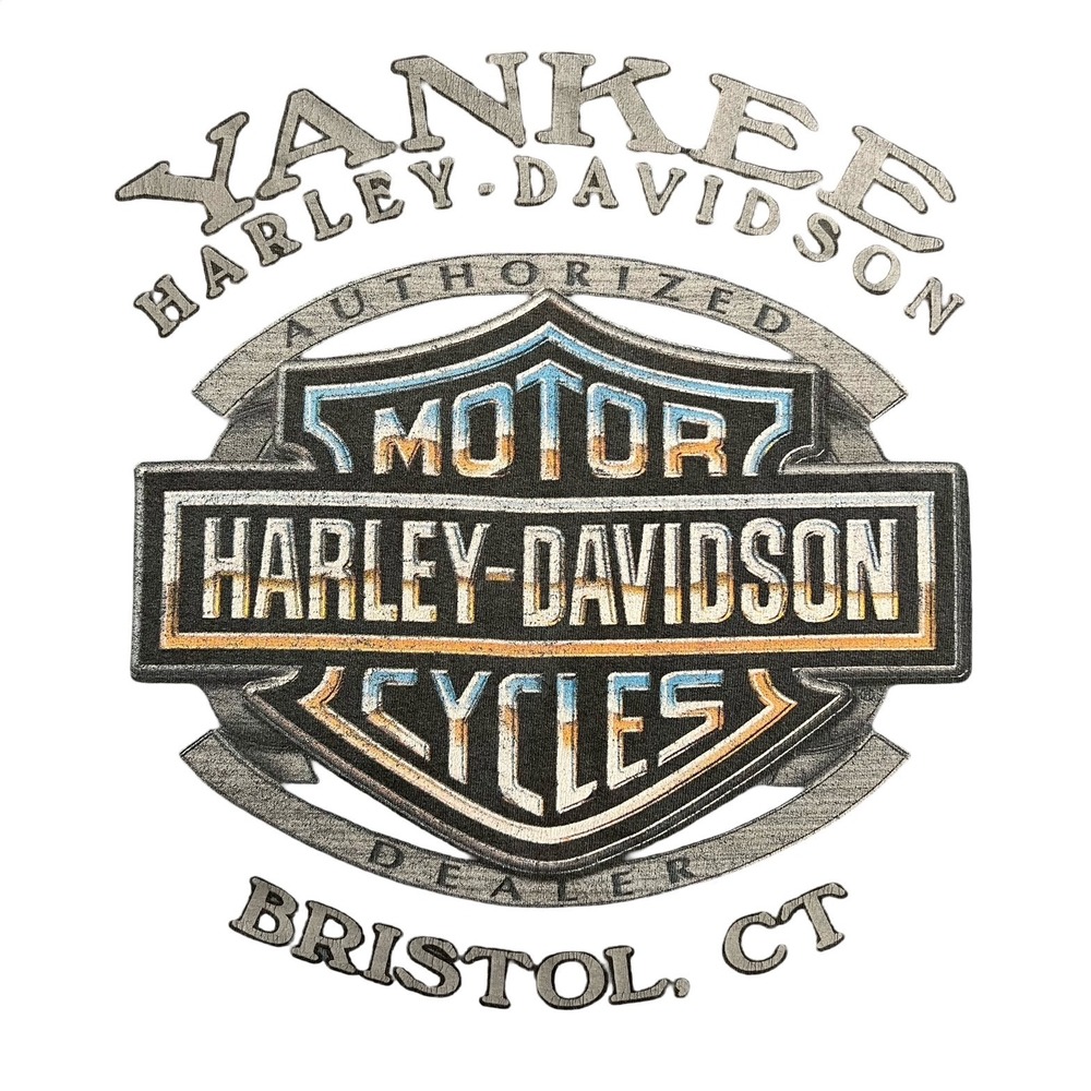 Vintage Harley Davidson Yankee Bristol CT Pocket T-Shirt Made in USA Black L